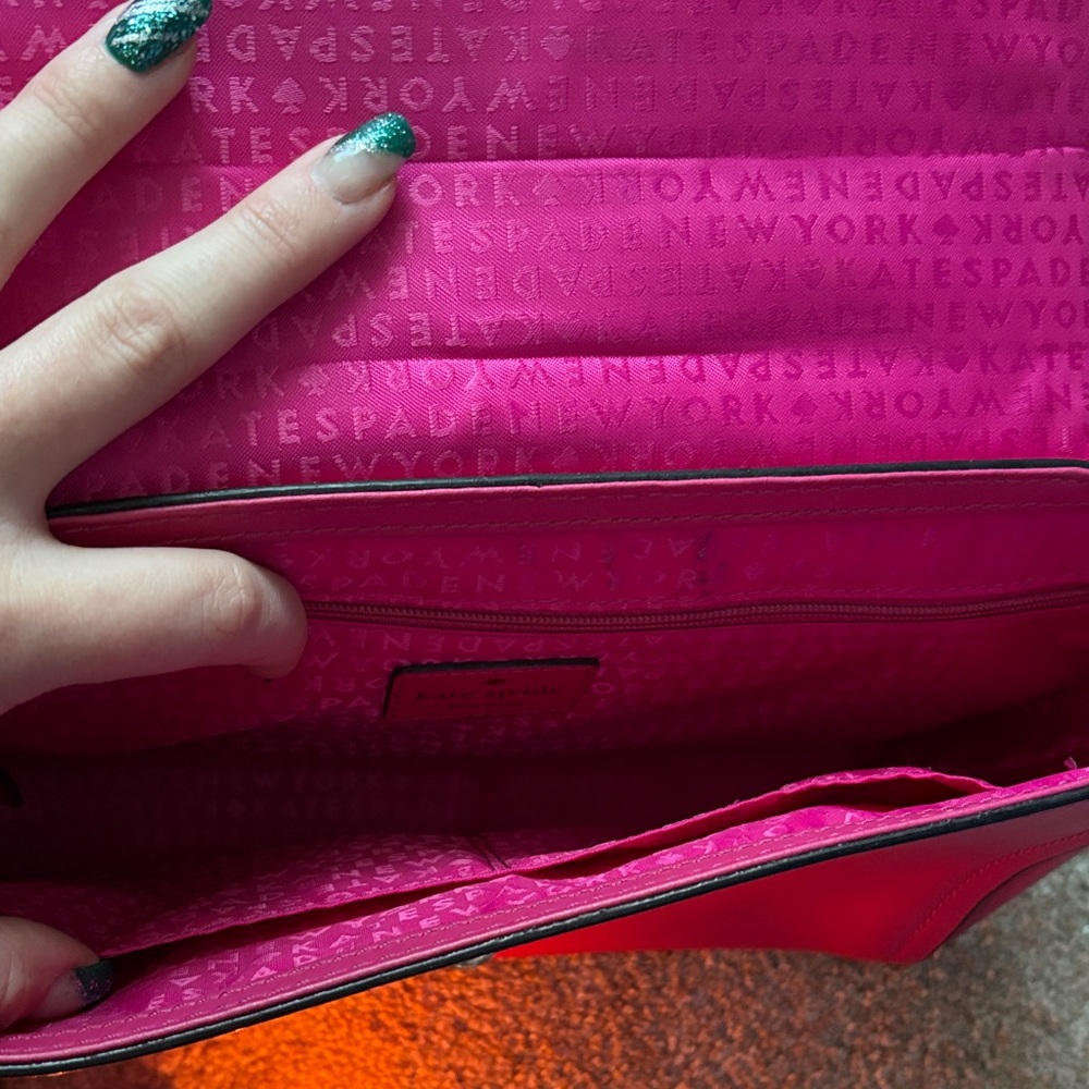 kate spade Hot Pink Scalloped Leather Shoulder Bag - Picture 6 of 6